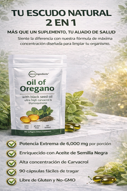 Oregano Oil Antimicrobiano brutal + antiinflamatorio real. Sin parches.