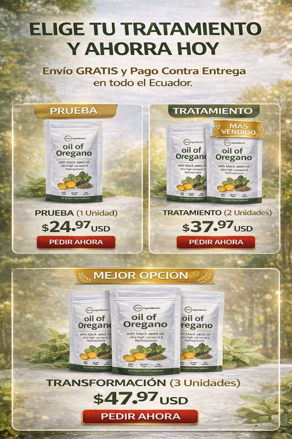 Oregano Oil Antimicrobiano brutal + antiinflamatorio real. Sin parches.