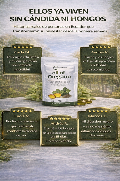 Oregano Oil Antimicrobiano brutal + antiinflamatorio real. Sin parches.